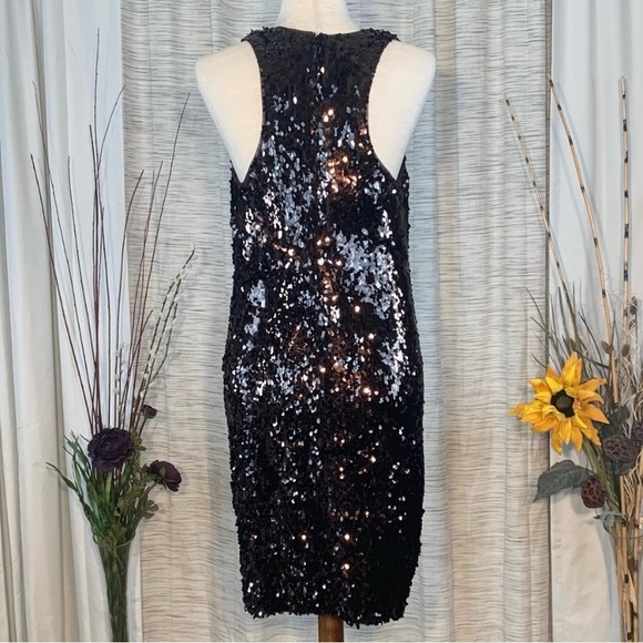 Vince coffee/chocolate brown sleeveless sequined party dress. - Picture 8 of 15